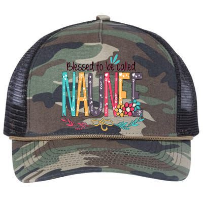 Blessed To Be Called Naunee Colorful Grandma Retro Rope Trucker Hat Cap