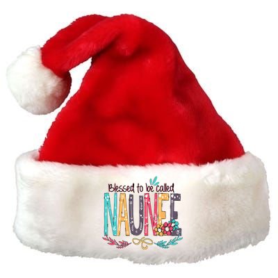 Blessed To Be Called Naunee Colorful Grandma Premium Christmas Santa Hat