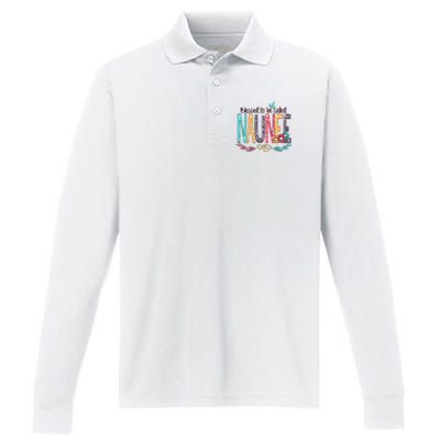 Blessed To Be Called Naunee Colorful Grandma Performance Long Sleeve Polo