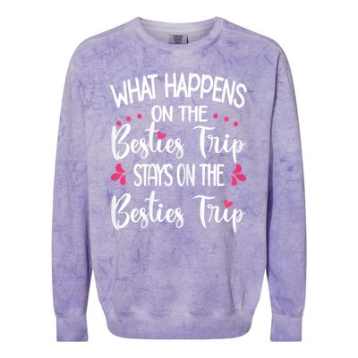 Besties Trip Best Friend Vacation Travel Girl S Squad Colorblast Crewneck Sweatshirt