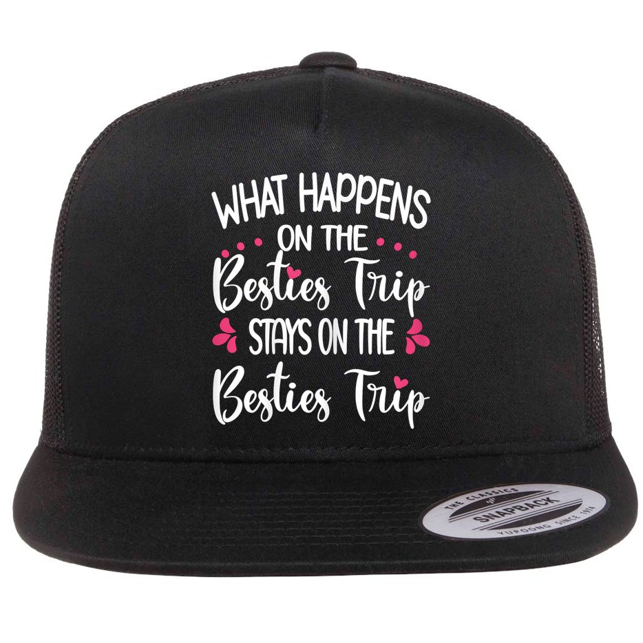 Besties Trip Best Friend Vacation Travel Girl S Squad Flat Bill Trucker Hat