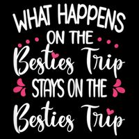 Besties Trip Best Friend Vacation Travel Girl S Squad Flat Bill Trucker Hat