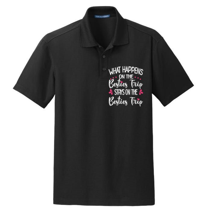 Besties Trip Best Friend Vacation Travel Girl S Squad Dry Zone Grid Polo