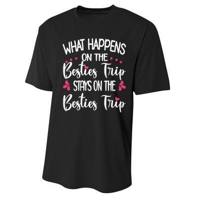 Besties Trip Best Friend Vacation Travel Girl S Squad Performance Sprint T-Shirt