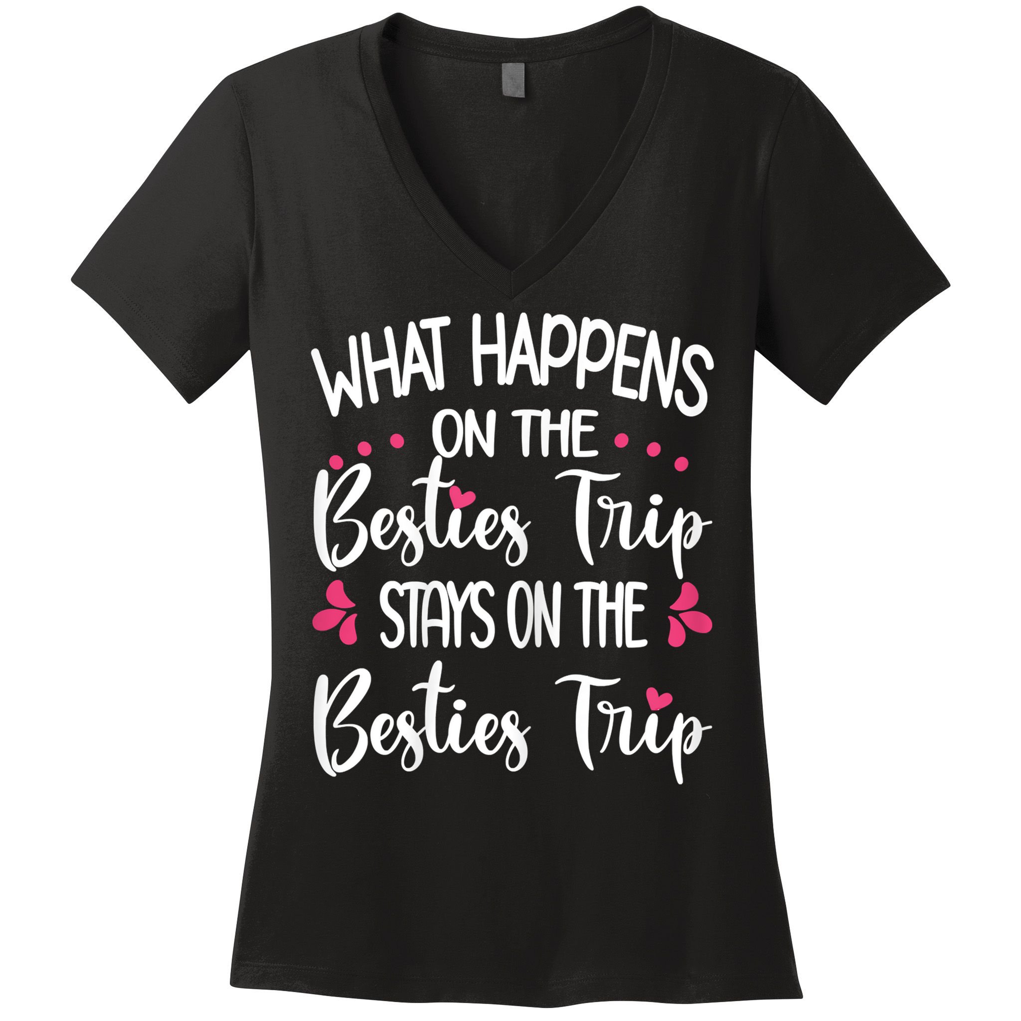 Besties Trip Best Friend Vacation Travel Girl S Squad Women's V-Neck T-Shirt