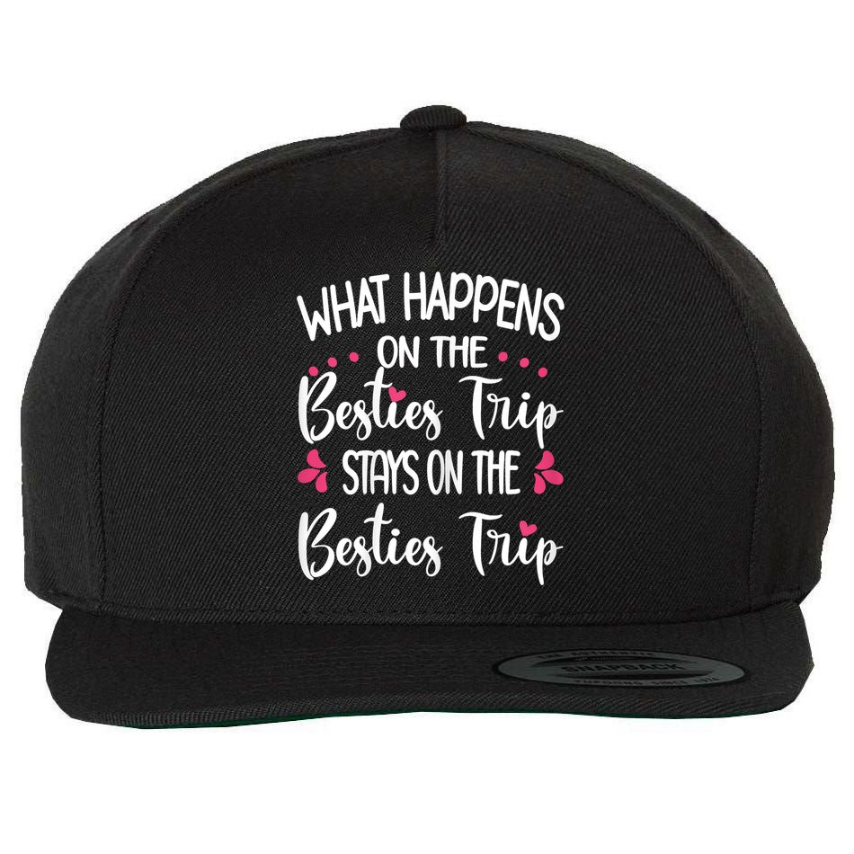 Besties Trip Best Friend Vacation Travel Girl S Squad Wool Snapback Cap
