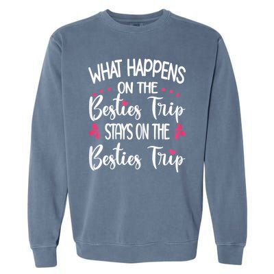 Besties Trip Best Friend Vacation Travel Girl S Squad Garment-Dyed Sweatshirt