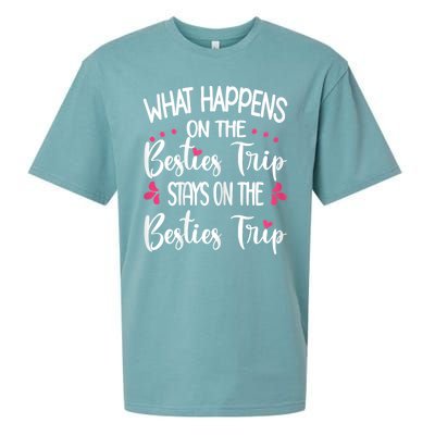 Besties Trip Best Friend Vacation Travel Girl S Squad Sueded Cloud Jersey T-Shirt