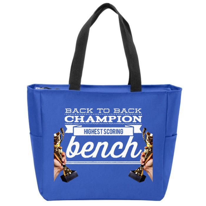 Back To Back Champion Highest Scoring Bench Last Place Zip Tote Bag