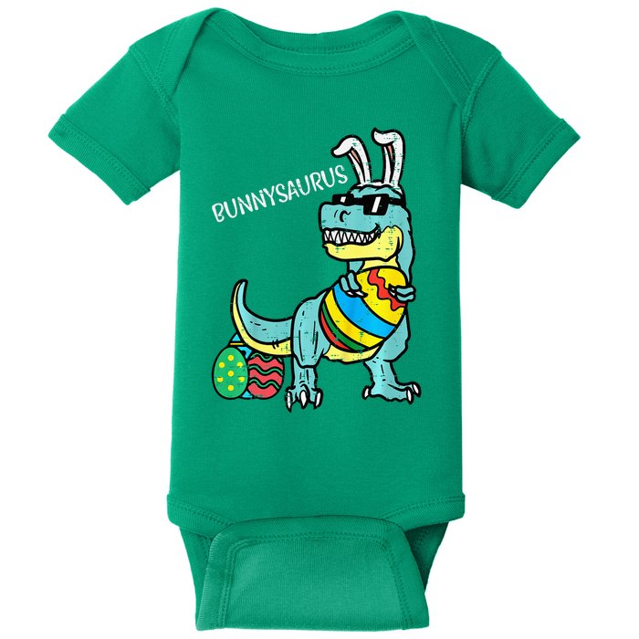 Bunnysaurus Trex Bunny Boy Easter Dinosaur Baby Bodysuit