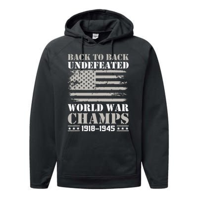 Back To Back Undefeated World War Champs 4th Of July Performance Fleece Hoodie