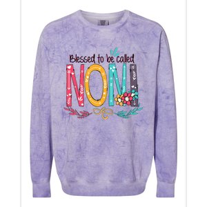 Blessed To Be Called Noni Colorful Grandma Colorblast Crewneck Sweatshirt