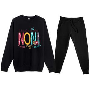 Blessed To Be Called Noni Colorful Grandma Premium Crewneck Sweatsuit Set