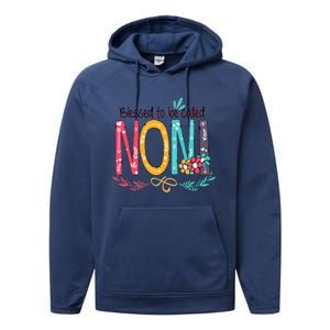 Blessed To Be Called Noni Colorful Grandma Performance Fleece Hoodie