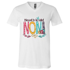 Blessed To Be Called Noni Colorful Grandma V-Neck T-Shirt