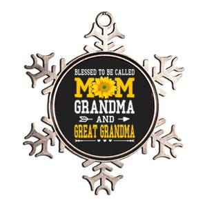 Blessed To Be Called Mom Grandma Great Grandma Mothers Day Metallic Star Ornament