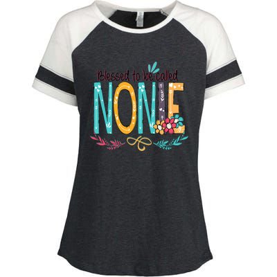 Blessed To Be Called Nonie Colorful Grandma Enza Ladies Jersey Colorblock Tee