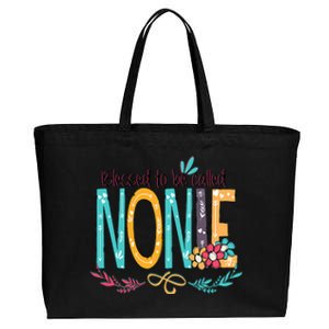 Blessed To Be Called Nonie Colorful Grandma Cotton Canvas Jumbo Tote