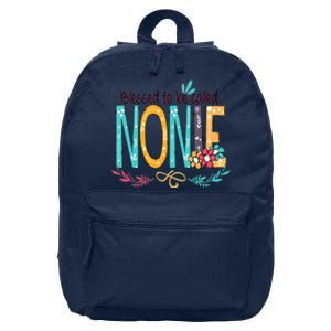 Blessed To Be Called Nonie Colorful Grandma 16 in Basic Backpack