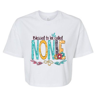 Blessed To Be Called Nonie Colorful Grandma Bella+Canvas Jersey Crop Tee