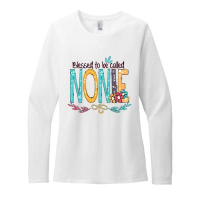 Blessed To Be Called Nonie Colorful Grandma Womens CVC Long Sleeve Shirt