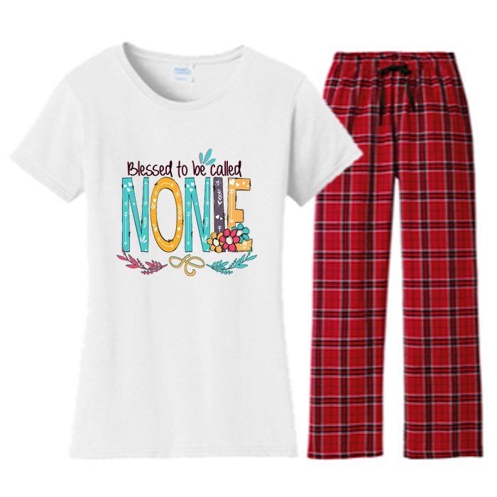 Blessed To Be Called Nonie Colorful Grandma Women's Flannel Pajama Set