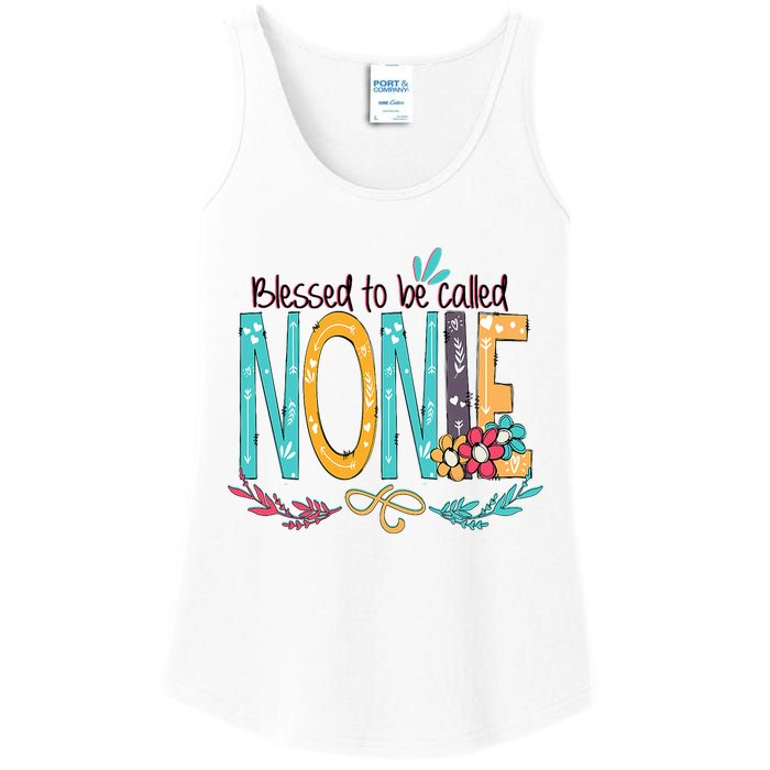 Blessed To Be Called Nonie Colorful Grandma Ladies Essential Tank