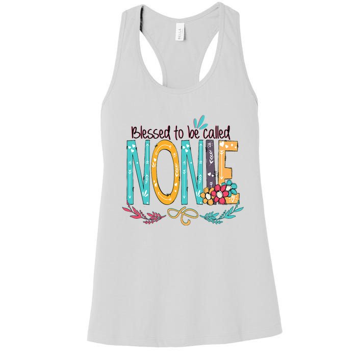 Blessed To Be Called Nonie Colorful Grandma Women's Racerback Tank