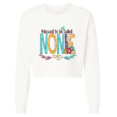 Blessed To Be Called Nonie Colorful Grandma Cropped Pullover Crew