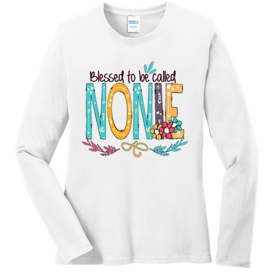 Blessed To Be Called Nonie Colorful Grandma Ladies Long Sleeve Shirt