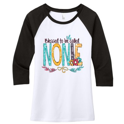 Blessed To Be Called Nonie Colorful Grandma Women's Tri-Blend 3/4-Sleeve Raglan Shirt