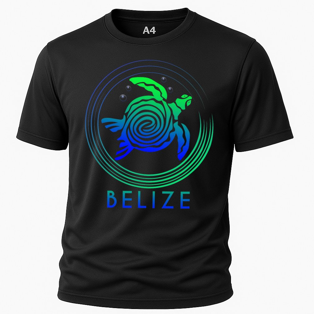 Belize Tribal Belize Turtle Cooling Performance Crew T-Shirt