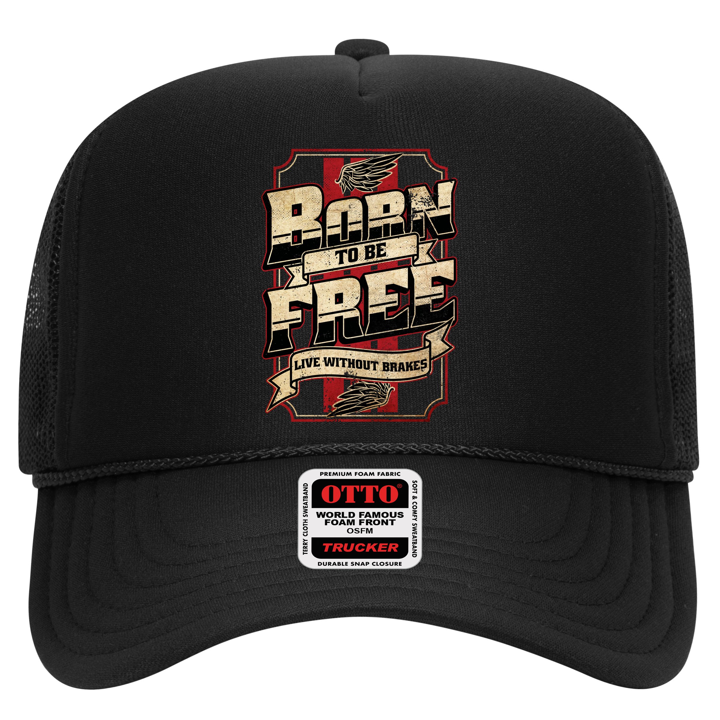 Born To Be Free Live Without Brakes Biker Vintage Hat