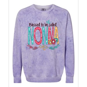 Blessed To Be Called Nonna Colorful Grandma Colorblast Crewneck Sweatshirt