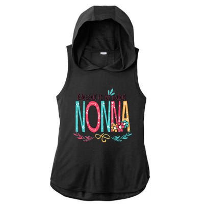 Blessed To Be Called Nonna Colorful Grandma Ladies PosiCharge Tri-Blend Wicking Draft Hoodie Tank