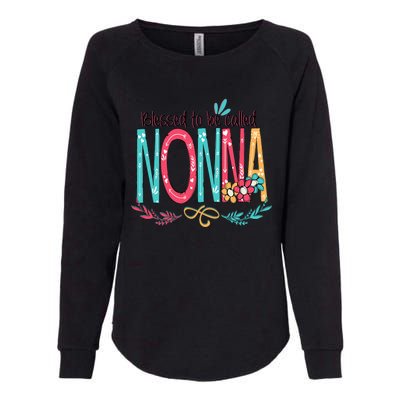 Blessed To Be Called Nonna Colorful Grandma Womens California Wash Sweatshirt