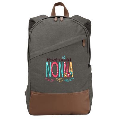 Blessed To Be Called Nonna Colorful Grandma Cotton Canvas Backpack