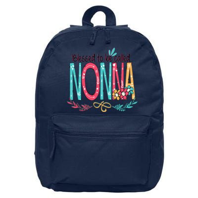 Blessed To Be Called Nonna Colorful Grandma 16 in Basic Backpack