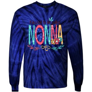 Blessed To Be Called Nonna Colorful Grandma Tie-Dye Long Sleeve Shirt