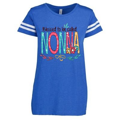 Blessed To Be Called Nonna Colorful Grandma Enza Ladies Jersey Football T-Shirt