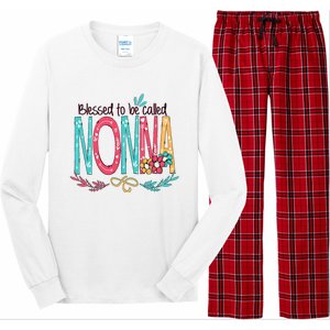 Blessed To Be Called Nonna Colorful Grandma Long Sleeve Pajama Set