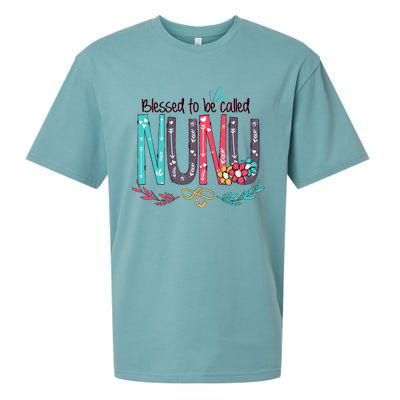 Blessed To Be Called Nunu Colorful Grandma Sueded Cloud Jersey T-Shirt