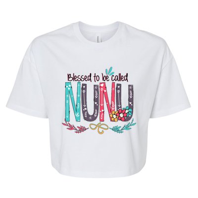 Blessed To Be Called Nunu Colorful Grandma Bella+Canvas Jersey Crop Tee