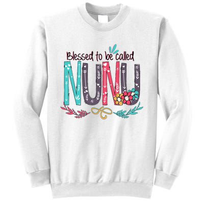 Blessed To Be Called Nunu Colorful Grandma Sweatshirt