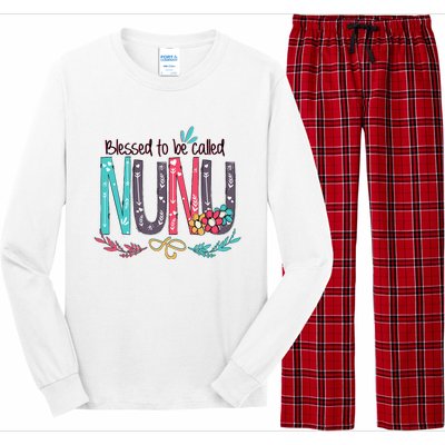 Blessed To Be Called Nunu Colorful Grandma Long Sleeve Pajama Set