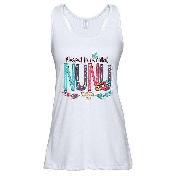 Blessed To Be Called Nunu Colorful Grandma Ladies Essential Flowy Tank