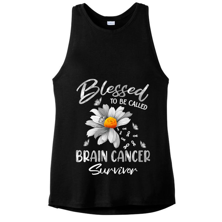 Blessed To Be Called Brain Cancer Survivor Gift Ladies PosiCharge Tri-Blend Wicking Tank