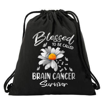 Blessed To Be Called Brain Cancer Survivor Gift Drawstring Bag