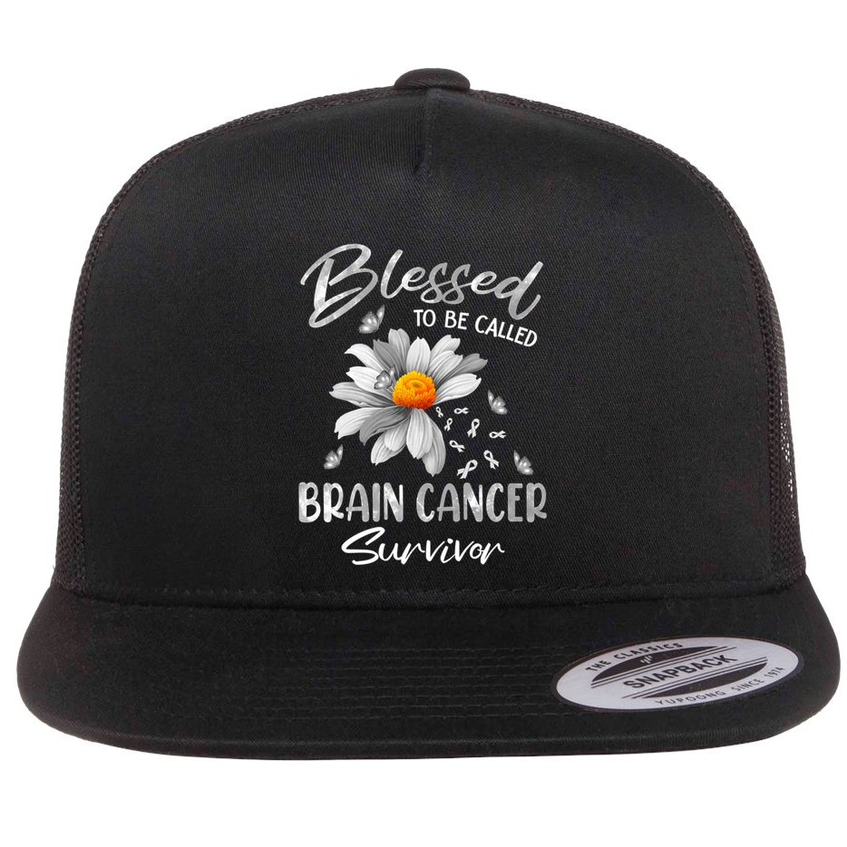 Blessed To Be Called Brain Cancer Survivor Gift Flat Bill Trucker Hat