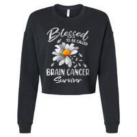 Blessed To Be Called Brain Cancer Survivor Gift Cropped Pullover Crew